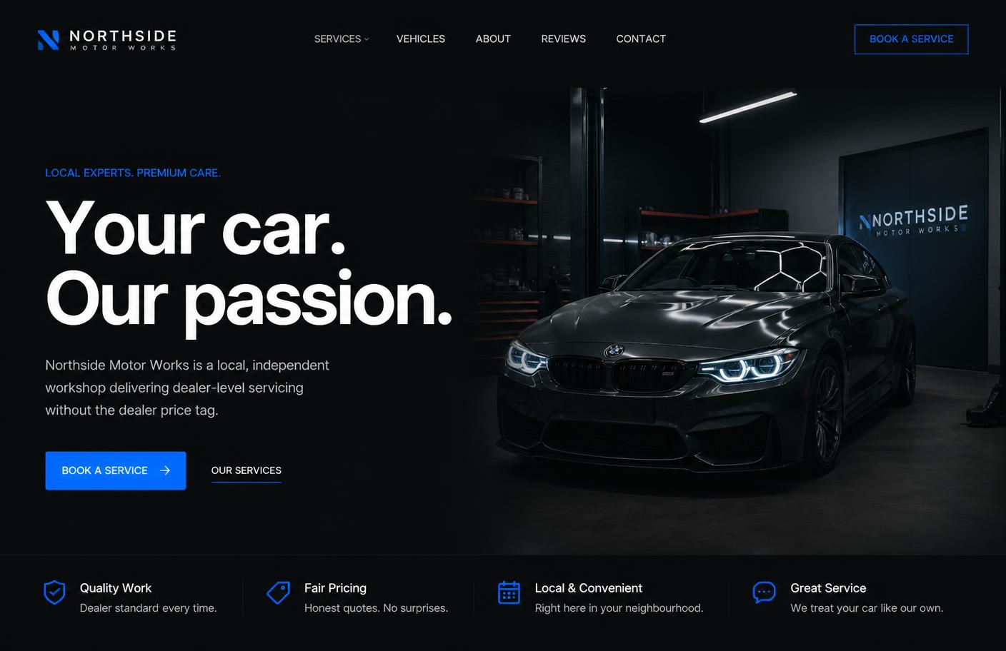 Nachher: modernes, hochwertiges Webdesign