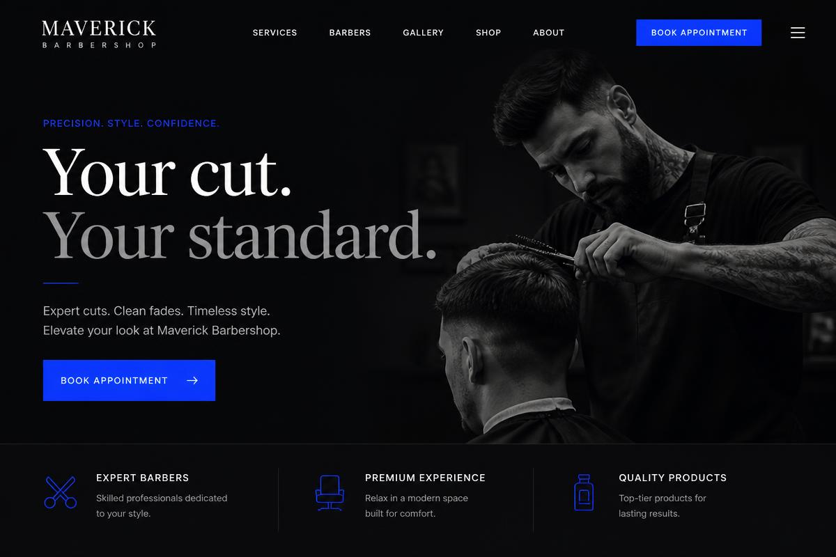 Website-Konzept: Barber Shop