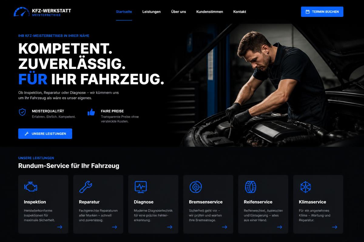 Website-Konzept: Autowerkstatt